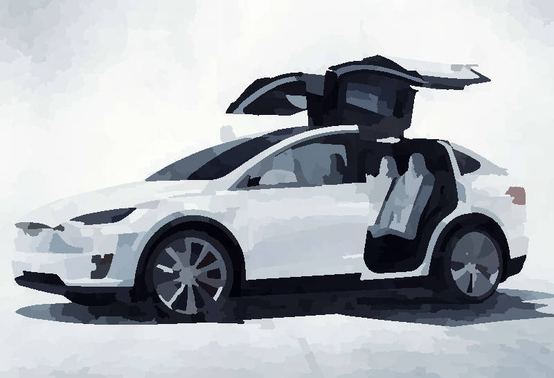 Tesla Model X con porte Falcon Wing ad ali di gabbiano