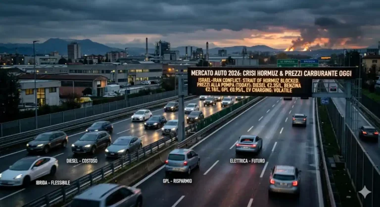 Mercato auto 2026, prezzi carburante oggi