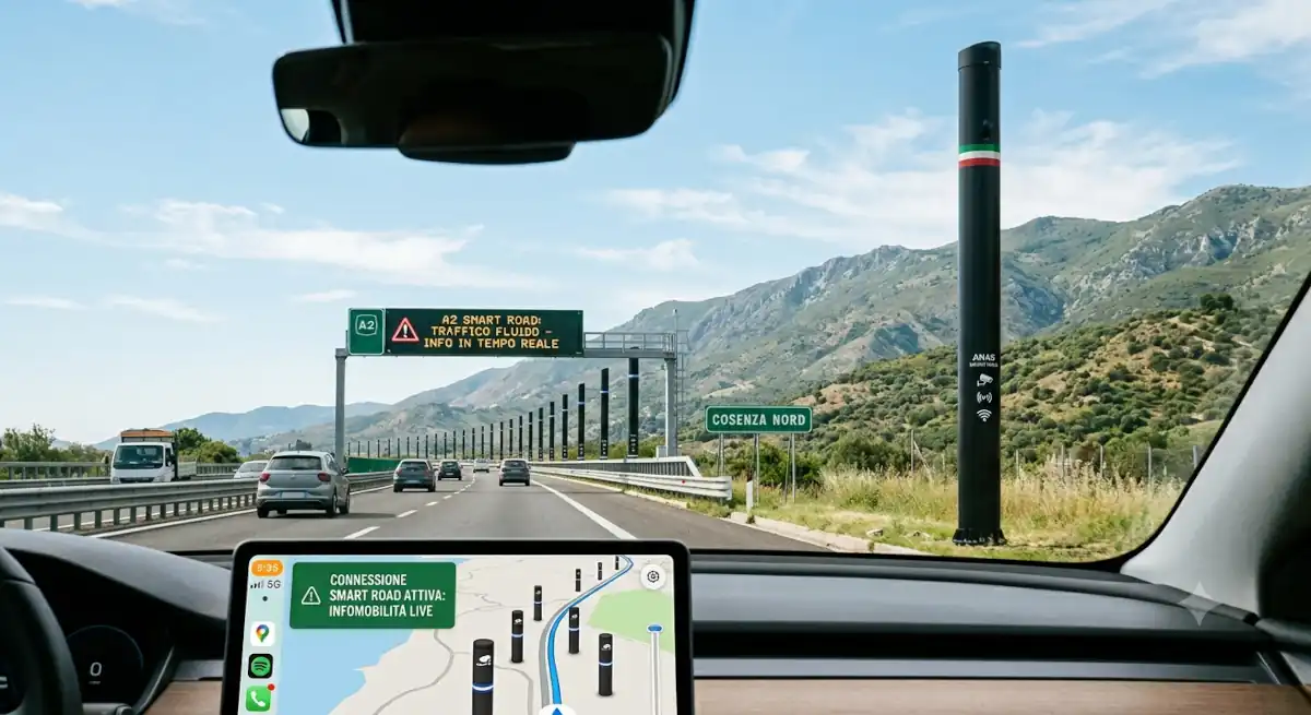 Pali neri Salerno-Reggio Calabria sensori intelligenti autostradali Smart road