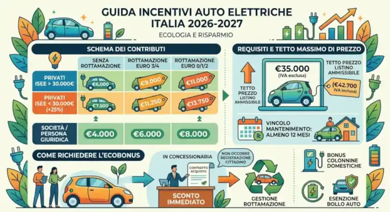 Incentivi auto elettriche 2026 2027 contributi rottamazione auto elettrica