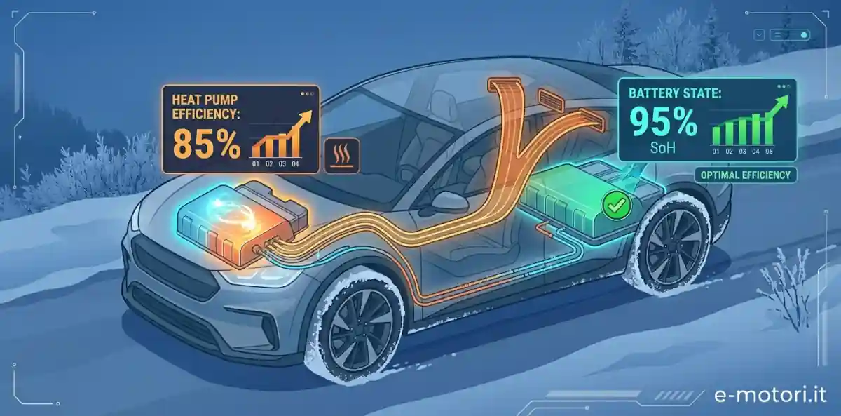 Pompa di calore auto elettrica riscaldamento auto elettrica autonomia