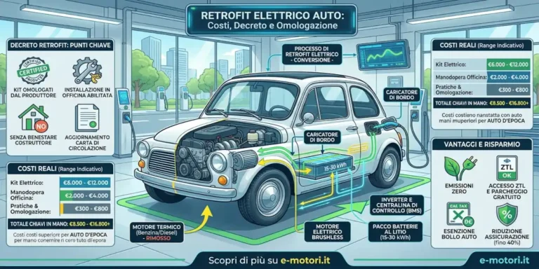 Retrofit elettrico auto benzina trasformazione in elettrica