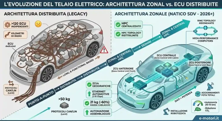 Architettura zonal vs ecu control unit sdv