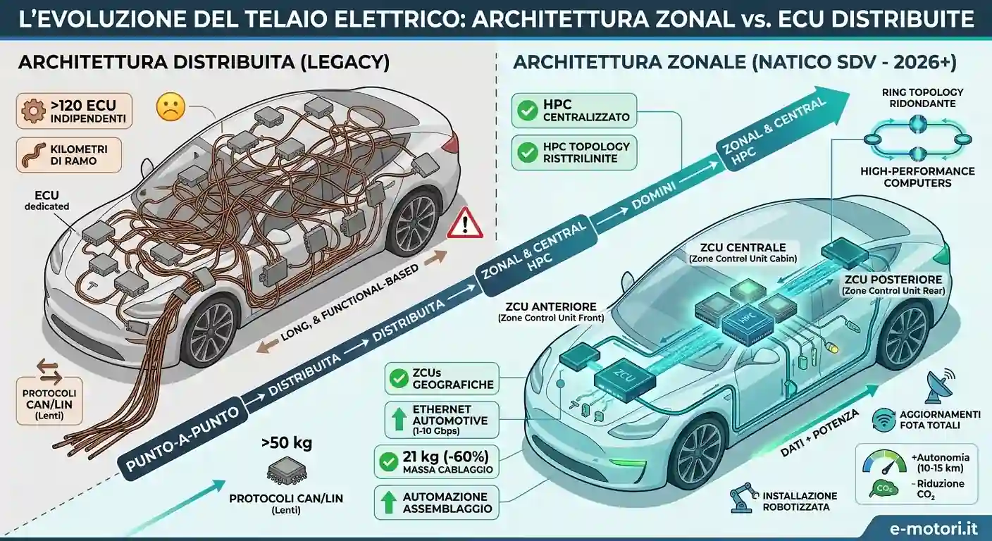Architettura zonal vs ecu control unit sdv