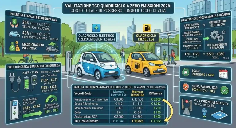 Costi microcar elettriche 2026
