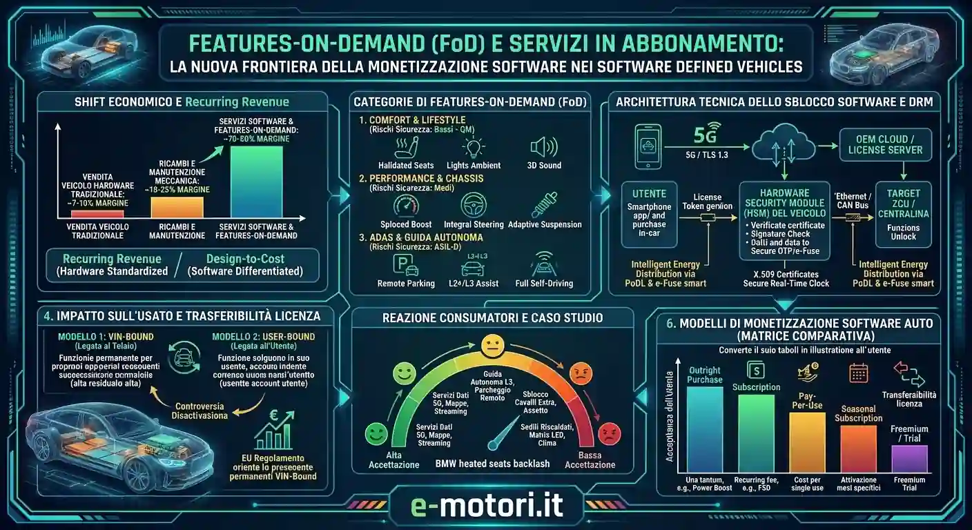 Features on demand auto abbonamento sblocco funzioni software