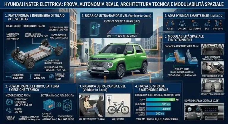 Hyundai inster elettrica prova autonomia reale prezzo