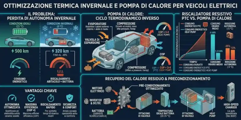 Pompa di calore auto elettriche autonomia invernale auto elettrica