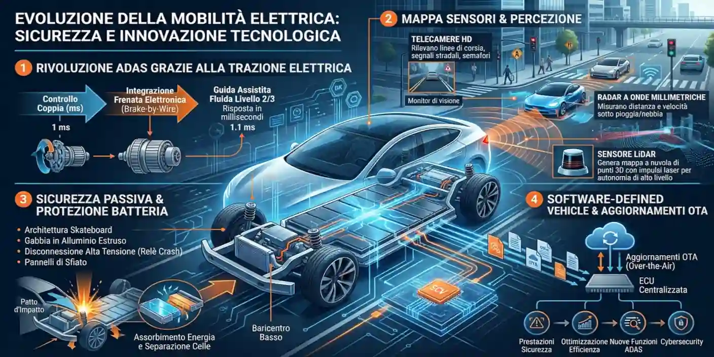 Sicurezza attiva e passiva adas e tecnologia auto elettriche