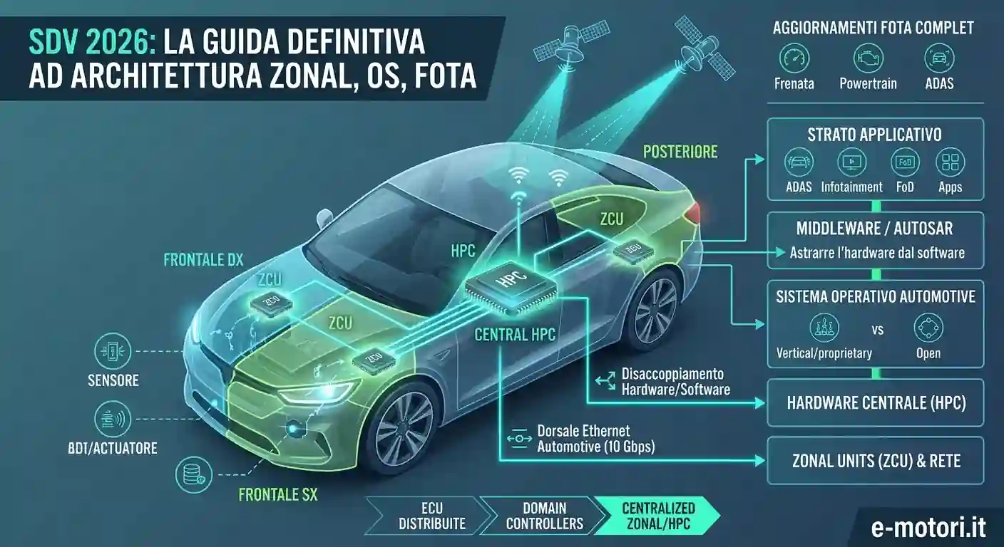 Software defined vehicles 2026 architettura zonal auto elettriche