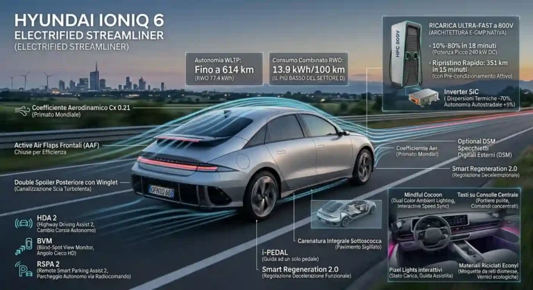 hyundai ioniq 6 prova autonomia aerodinamica cx consumi