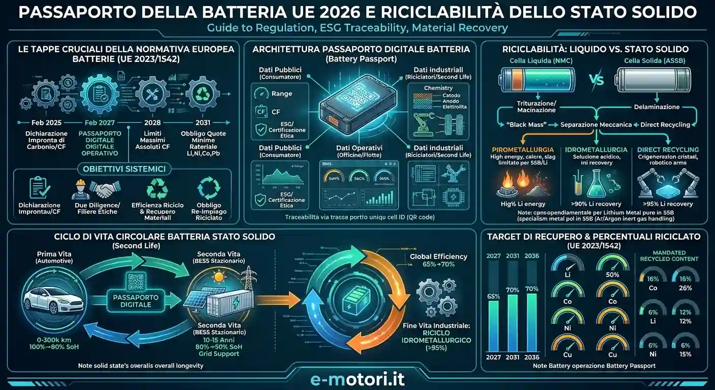 Passaporto riciclo batteria allo stato solido ue 2026